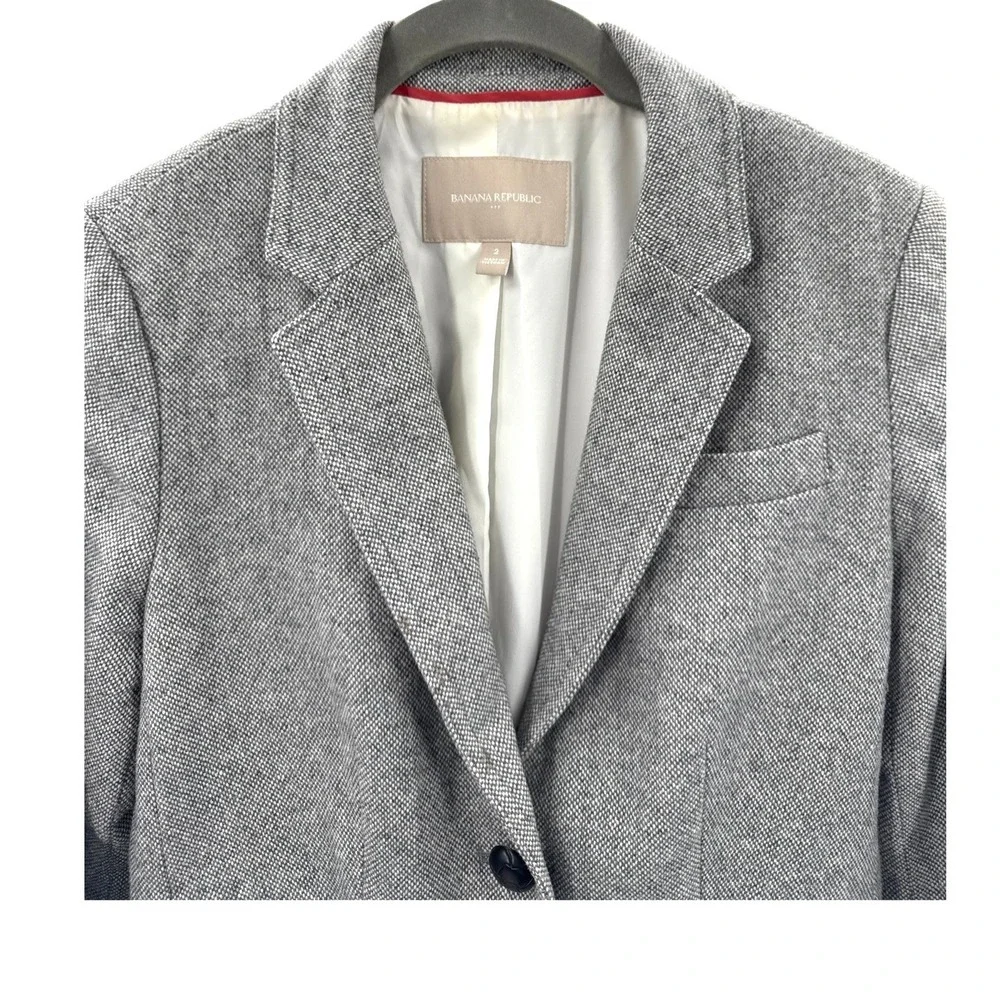 Banana Republic Gray Textured Blazer Jacket Tailored Workwear Womens Size‎ 2